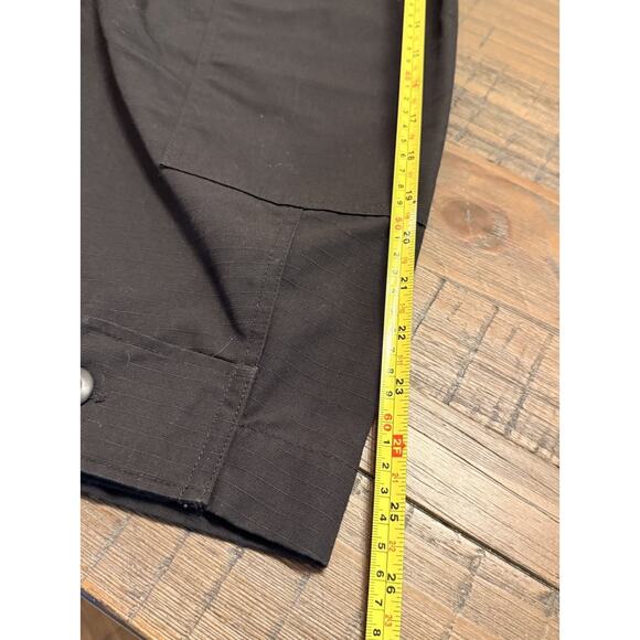 TRU-SPEC Black Tactical Ripstop Shirt XXL Regular Long Sleeve Button Front - Picture 11 of 11